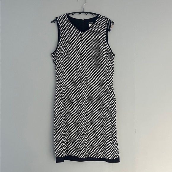 J. Crew Black and White Geometric Mini Dress Size 4 - Picture 1 of 5